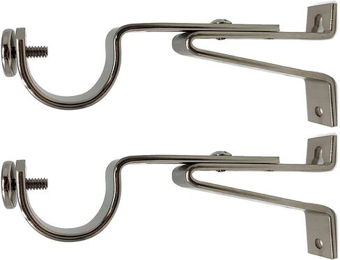 Urbanest Adjustable Solid Zinc Sturdy Curtain Rod Bracket Wall Holder, Fits Up to 1" inch to 1 1/8" inch Curtain Drapery Rod, 2 Pieces - Matte Black in Kuwait