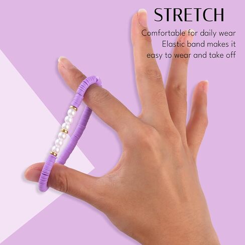 Giovanchi 42PCS Friendship Beaded Bracelets for Women Trendy Boho Surfer Heishi Bracelet Stack Clay Beaded Bracelets Bulk Cute Preppy Bracelet Gifts Jewelry in Saudi Arabia