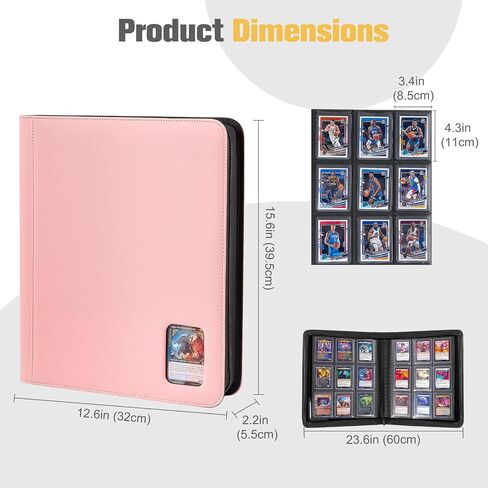 ProCase Top Loader Binder for Cards, Holds 324 Toploaders with 9 Pockets, Toploader Storage for Trading Cards or Sports Cards, compatible with TCG, MTG in 3"x4" Toploaders -Yellow in Saudi Arabia