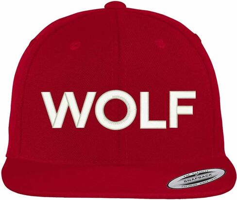Trendy Apparel Shop Wolf Embroidered Flat Bill Snapback Ball Cap in Saudi Arabia
