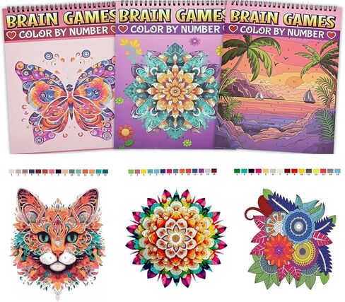 Bonream 3 Pack Mandalas Coloring Books for Adults,Unique Mandala Pattern for Relaxation, Adults Coloring Book Spiral Bound,Relaxing Coloring Books for Women in Kuwait