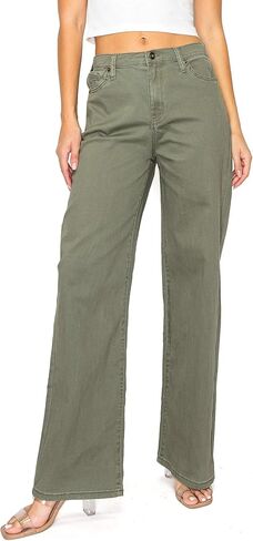 بنطلون جينز نسائي عالي الارتفاع وواسع الساق من Celebrity Pink in Kuwait