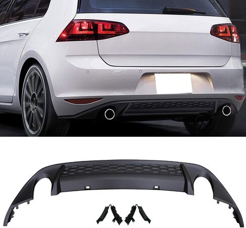 الناشر الخلفي متوافق مع 2015-2017 Volkswagen VW Golf 7، MK7 المصد الخلفي الشفة الناشر منفذ مزدوج كاتم الصوت من IKON MOTORSPORTS، 2016 in Saudi Arabia