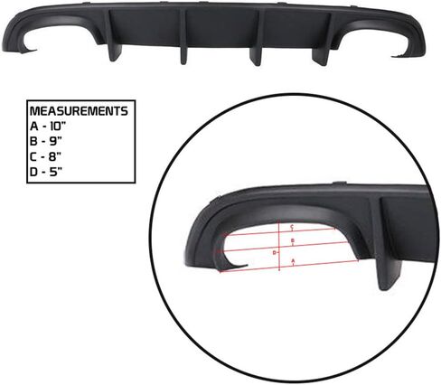 FREEMOTOR802 Compatible with 2015-2023 Dodge Charger SRT Quad Exhaust Rear Bumper Diffuser, Unpainted Black PP Spoiler in Saudi Arabia
