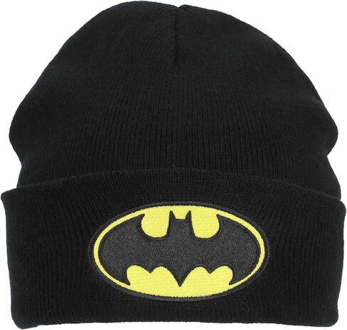 Bioworld Batman Logo Embroidery Black Acrylic Knit Standard Cuff Beanie in Saudi Arabia