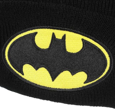 Bioworld Batman Logo Embroidery Black Acrylic Knit Standard Cuff Beanie in Saudi Arabia