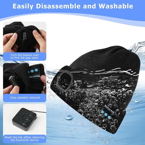 Men's Bluetooth Beanie Hat with LED Light and Red/Blue Alerts and Built-in Speaker. in Saudi Arabia