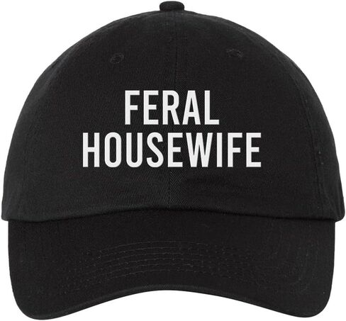 قبعة بيسبول مطرزة من TeesAndTankYou Feral Housewife من القطن قابلة للتعديل in Kuwait
