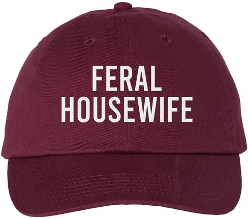 قبعة بيسبول مطرزة من TeesAndTankYou Feral Housewife من القطن قابلة للتعديل in Kuwait