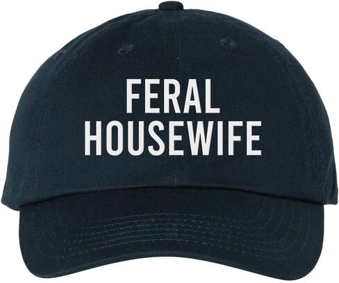 قبعة بيسبول مطرزة من TeesAndTankYou Feral Housewife من القطن قابلة للتعديل in Kuwait