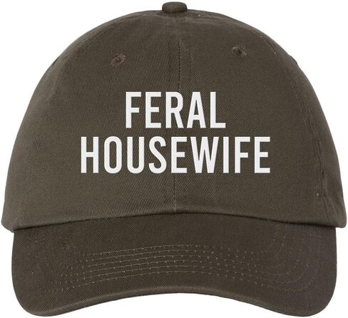 قبعة بيسبول مطرزة من TeesAndTankYou Feral Housewife من القطن قابلة للتعديل in Kuwait