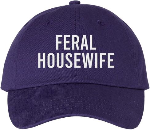 قبعة بيسبول مطرزة من TeesAndTankYou Feral Housewife من القطن قابلة للتعديل in Kuwait