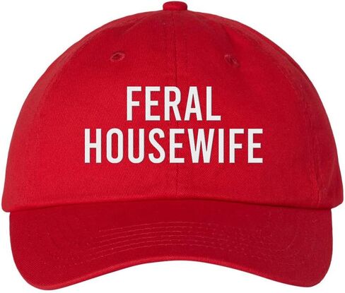 قبعة بيسبول مطرزة من TeesAndTankYou Feral Housewife من القطن قابلة للتعديل in Kuwait