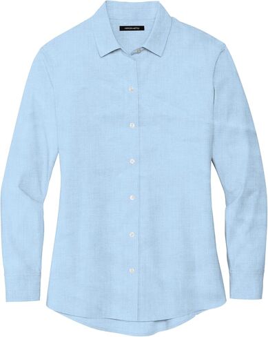 Women's Long Sleeve Stretch Woven Shirt | Lightweight Women's Button Up, Collared Business Casual Shirt in Saudi Arabia