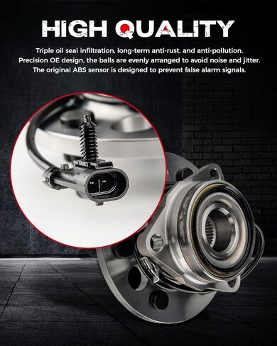 KAX 515024 Pair Front Wheel Bearing and Hub Assembly fit for 1995-1999 Chevy K1500,for 1995-1999 Chevy K1500 Suburban,for 1995-1999 Chevy Tahoe,for 1995-1999 K1500,6 Lug w/ABS in Saudi Arabia