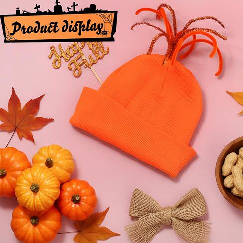 Toulite Halloween Cosplay Emotion Orange Knitted Hat with Wigs Hair for Halloween Role Playing Inside Costume Party Supplies in Saudi Arabia