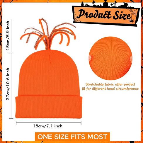 Toulite Halloween Cosplay Emotion Orange Knitted Hat with Wigs Hair for Halloween Role Playing Inside Costume Party Supplies in Saudi Arabia