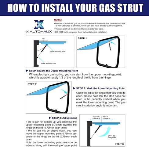 X AUTOHAUX 2 Pcs 6 Inch 10Ib/45N Silver Tone Lift Supports Struts Shocks Gas Spring Universal for RV Car Truck Boat Window Cabinet Door Cover Lids in Kuwait