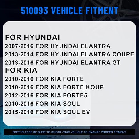 510093 2 قطعة محمل العجلة الأمامية اليسرى واليمنى لكيا فورتي/فورتي كوب/Forte5/سول/سول EV، لسيارة هيونداي إلنترا/إلنترا كوبيه/إلنترا GT زوج in Saudi Arabia