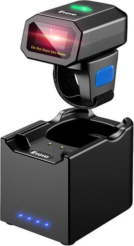 Eyoyo Bluetooth Finger Ring Barcode Scanner for Tablet iPhone Android iOS Windows Mac OS Mini Wearable 1D Hands-Free Inventory Barcode Reader with Wireless for Right or Left Handed Use in Saudi Arabia