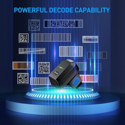 Eyoyo Bluetooth Finger Ring Barcode Scanner for Tablet iPhone Android iOS Windows Mac OS Mini Wearable 1D Hands-Free Inventory Barcode Reader with Wireless for Right or Left Handed Use in Saudi Arabia