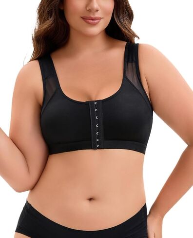 Post Surgery Compression Bra for Women Front Closure Bra with Adjustable Straps Wirefree in Saudi Arabia