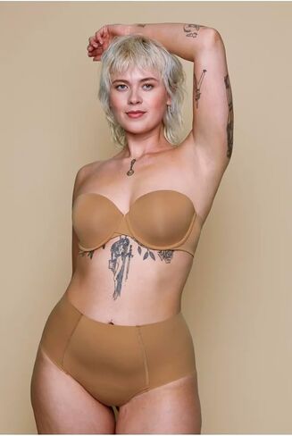 Women's Quality Base Strapless Bra Underwire with Optional Straps (Pack of 3-36DDD-Tan) in Saudi Arabia