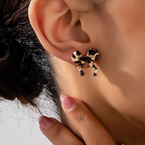 Leopard Print Earrings for Women Boho Leopard Print Ribbon Bow Earrings Cheetah Bowknot Stud Earring Animal Print Statement Earring Fashion Costume Jewelry Holiday Gift in Saudi Arabia
