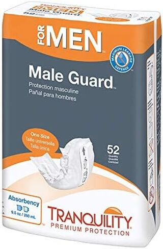 Tranquility Male Guards, Premium Incontinence Shields for Maximum Absorbency, Adhesive Strip for Secure Placement, Discreet Design, One Size, 52ct Bag in Saudi Arabia