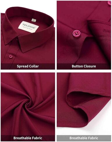 قمصان رجالي 4-Way تمتد كم طويل سليم صالح تنفس التجاعيد الحرة الصلبة الأعمال الرسمية زر أسفل قميص in Kuwait