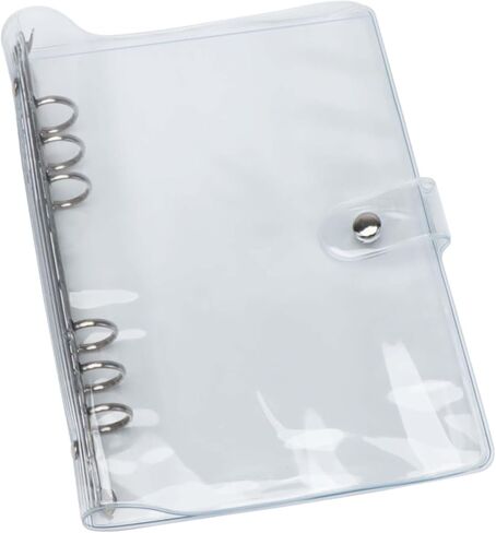 Mini Size 3-Ring Binder Cover Clear Refillable PVC Notebook Binder with Snap Button Closure File Folder for 3-Holes Filler Paper Loose Leaf Personal Planner in Kuwait