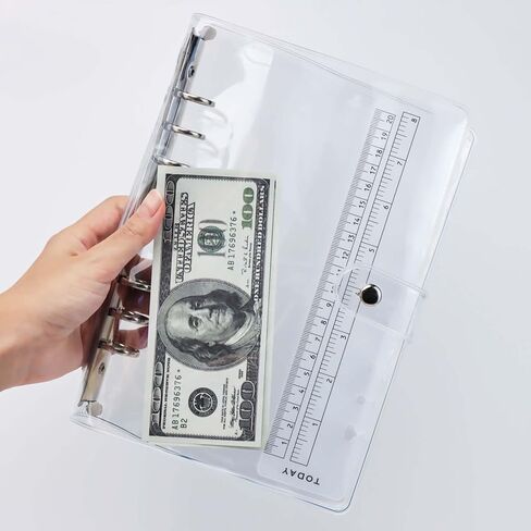 Mini Size 3-Ring Binder Cover Clear Refillable PVC Notebook Binder with Snap Button Closure File Folder for 3-Holes Filler Paper Loose Leaf Personal Planner in Kuwait