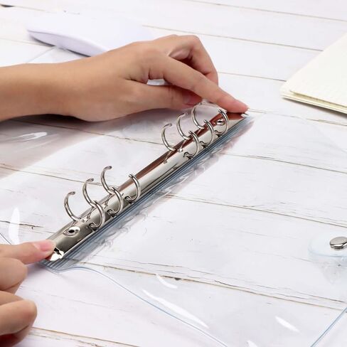 Mini Size 3-Ring Binder Cover Clear Refillable PVC Notebook Binder with Snap Button Closure File Folder for 3-Holes Filler Paper Loose Leaf Personal Planner in Kuwait