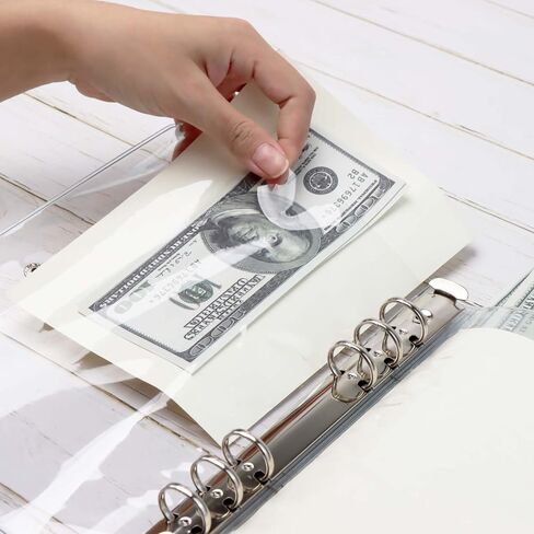 Mini Size 3-Ring Binder Cover Clear Refillable PVC Notebook Binder with Snap Button Closure File Folder for 3-Holes Filler Paper Loose Leaf Personal Planner in Kuwait