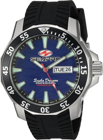 Seapro Men's SP8316 Scuba Dragon Diver LTD Analog Display Quartz Black Watch in Saudi Arabia
