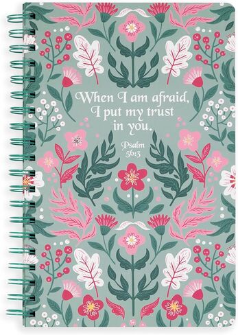 Steel Mill & Co Cute Floral Spiral Notebook Journal for Notes, 10.5" x 7.5" Sermon Notes and Church Notes Journal for Women with Durable Hardcover and 60 Lined Pages with Prompts, Navy Floral in Saudi Arabia