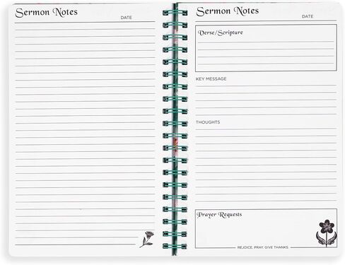 Steel Mill & Co Cute Floral Spiral Notebook Journal for Notes, 10.5" x 7.5" Sermon Notes and Church Notes Journal for Women with Durable Hardcover and 60 Lined Pages with Prompts, Navy Floral in Saudi Arabia