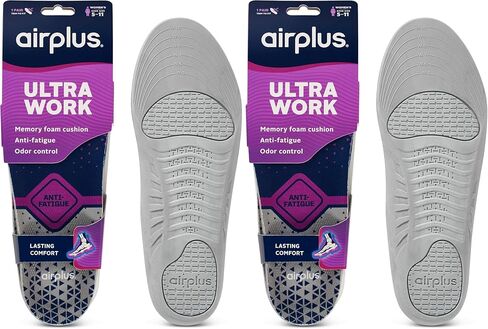 نعال حذاء Airplus Ultra Work Memory Plus لراحة طويلة الأمد، للنساء، مقاس 5-11 متعدد الألوان (عبوة من قطعتين) in Kuwait