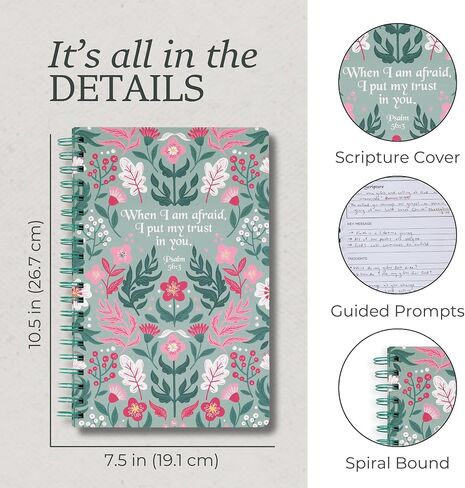 Steel Mill & Co Cute Floral Spiral Notebook Journal for Notes, 10.5" x 7.5" Sermon Notes and Church Notes Journal for Women with Durable Hardcover and 60 Lined Pages with Prompts, Navy Floral in Saudi Arabia