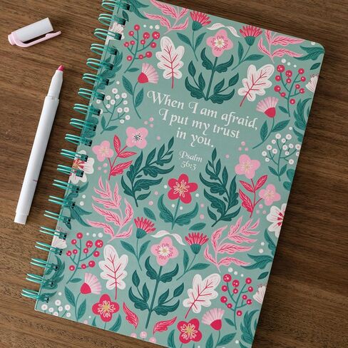 Steel Mill & Co Cute Floral Spiral Notebook Journal for Notes, 10.5" x 7.5" Sermon Notes and Church Notes Journal for Women with Durable Hardcover and 60 Lined Pages with Prompts, Navy Floral in Saudi Arabia