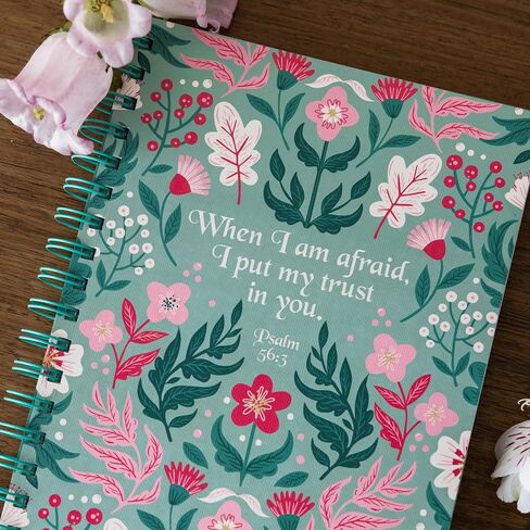 Steel Mill & Co Cute Floral Spiral Notebook Journal for Notes, 10.5" x 7.5" Sermon Notes and Church Notes Journal for Women with Durable Hardcover and 60 Lined Pages with Prompts, Navy Floral in Saudi Arabia
