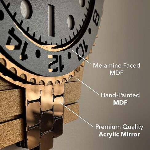 Luxury Themed Wooden Wall Clock, Modern Design, Wall Clock for Luxury Style, Large Analog Silent Clock, Unique Home Decoration and Home Gifts in Saudi Arabia