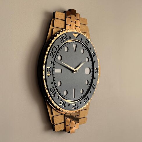 Luxury Themed Wooden Wall Clock, Modern Design, Wall Clock for Luxury Style, Large Analog Silent Clock, Unique Home Decoration and Home Gifts in Saudi Arabia