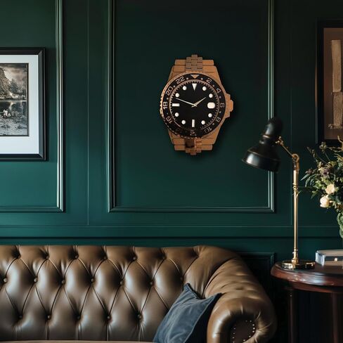 Luxury Themed Wooden Wall Clock, Modern Design, Wall Clock for Luxury Style, Large Analog Silent Clock, Unique Home Decoration and Home Gifts in Saudi Arabia