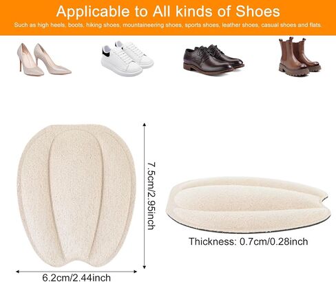 4 Pairs Tongue Pads for Shoes,Heel Cushions for Womens Shoes, Non Slip Heel Inserts,Size Large, Reduce Friction in Saudi Arabia