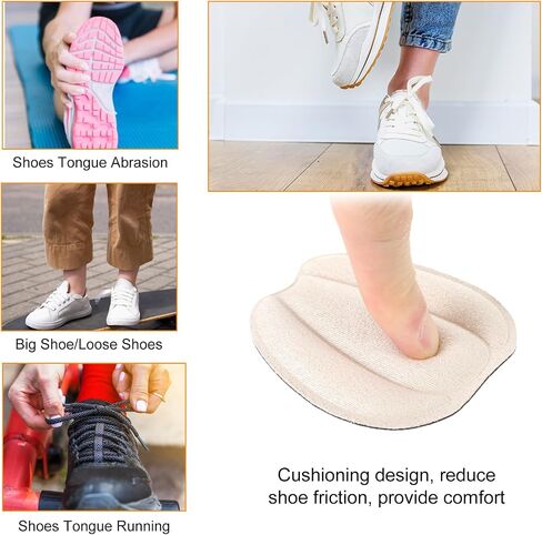 4 Pairs Tongue Pads for Shoes,Heel Cushions for Womens Shoes, Non Slip Heel Inserts,Size Large, Reduce Friction in Saudi Arabia