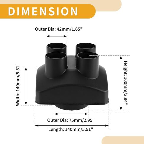 1 Pc Car Warm Air Vent Outlet Car Truck RV Bus Van Boat Warm Air Ducting Vent Outlet Cover Plastic 75mm 42mm in Saudi Arabia