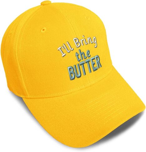 Baseball Cap I'll Bring The Butter Acrylic Dad Hats for Men & Women Golden Yellow in Saudi Arabia
