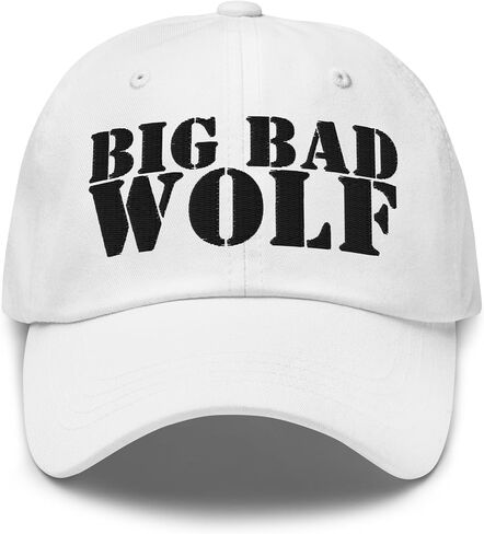 NG Big Bad Wolf Embroidered Curved Bill Cap Relaxed Fit Low Crown Adjustable Funny Wolf Dad Hat in Saudi Arabia