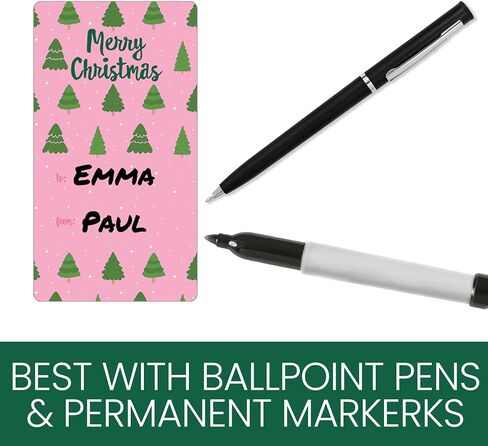 Pink Christmas Gift Tags, Peel and Stick Christmas Gift Tags - 75 Labels Pink Style Holiday Self Adhesive Gift Wrap Tags for Girls in Saudi Arabia